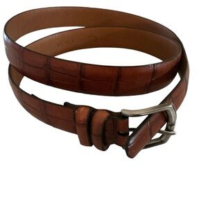 Trafalgar croc embossed brown leather belt style 10628 size 40/100 vintage